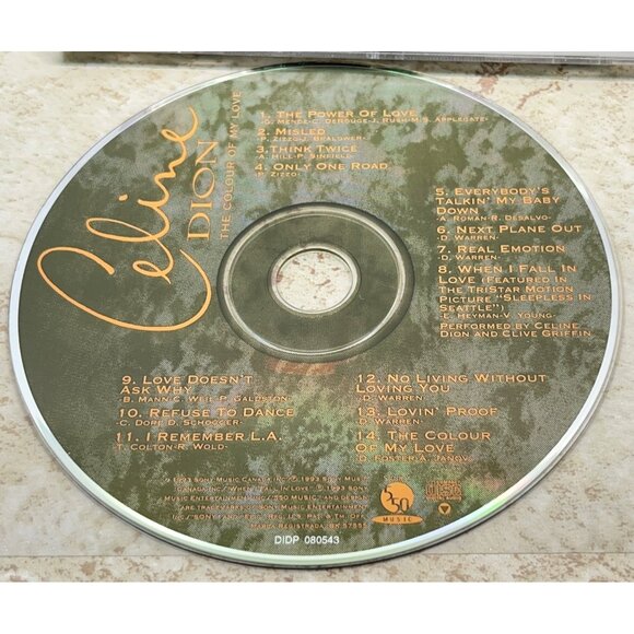 Celine Dion The Colour Of My Love CD Pop Sony Music 14 Tracks 1993 - Picture 5 of 6